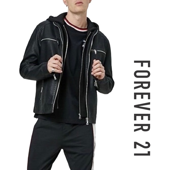 Forever 21 Other - Forever 21 Men Faux Leather Combo Jacket